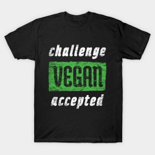 Vegan Challenge Accepted - Distressed Artwork T-Shirt